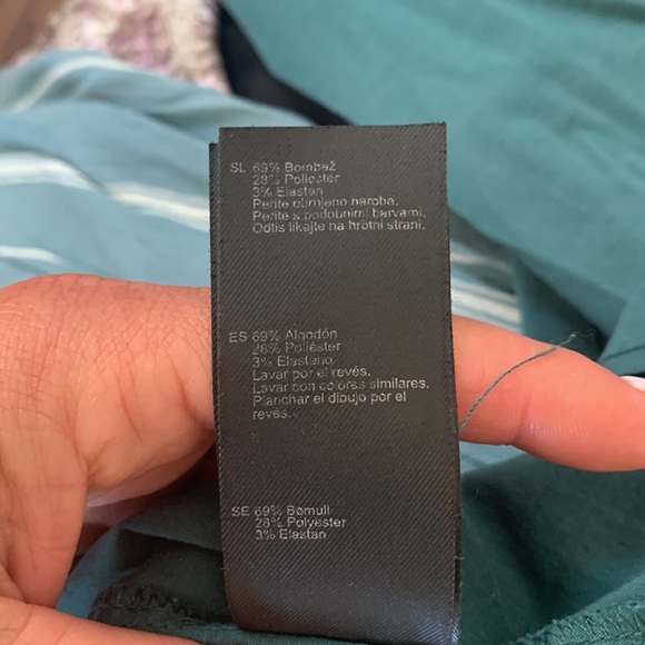 TALL- Dark green long sleeve faux wrap front. - Picture 5 of 7